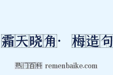 霜天晓角·梅造句是什么意思的图片
